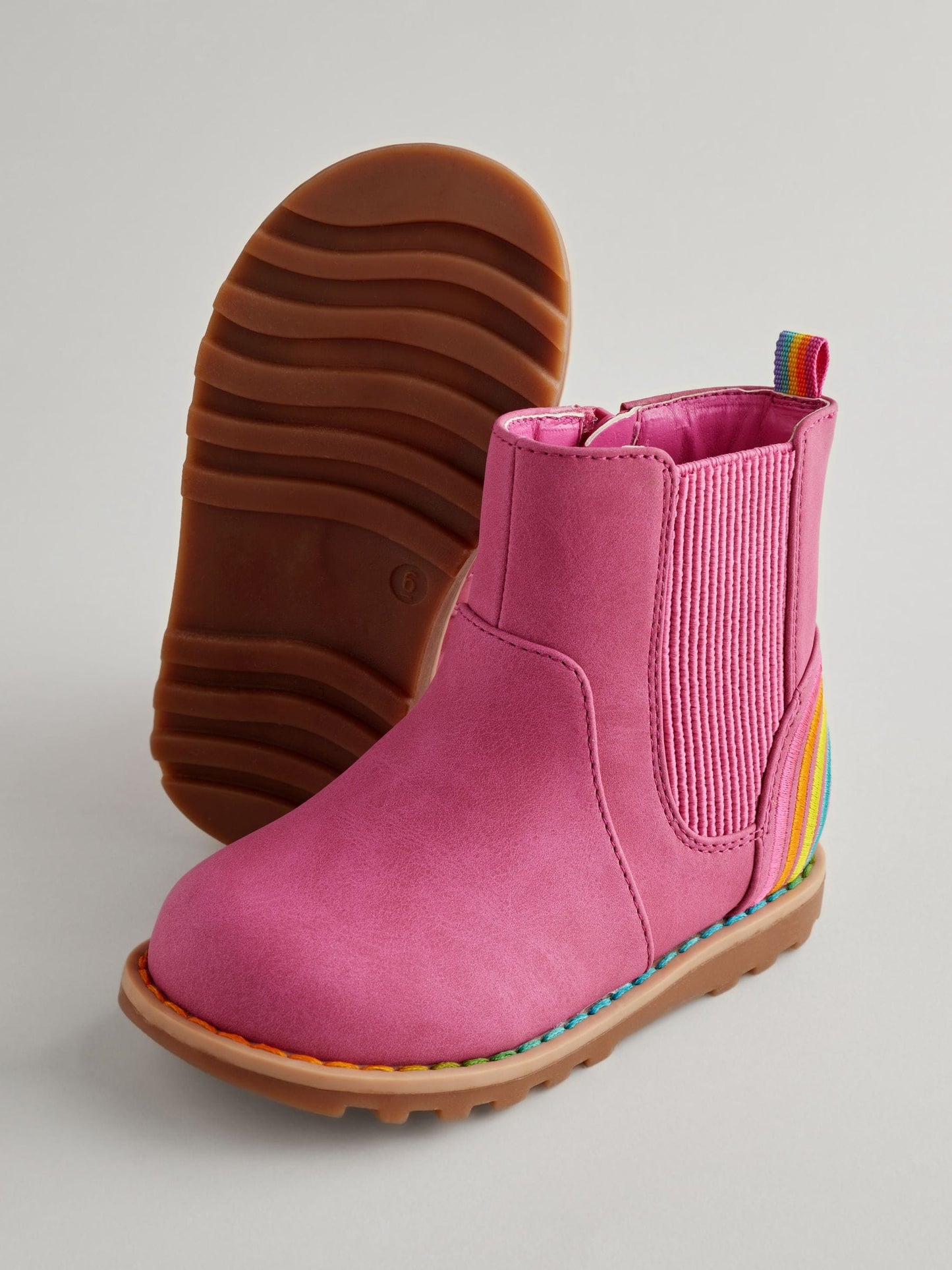 Little Bird by Jools Oliver Pink Rainbow Chelsea Boots
