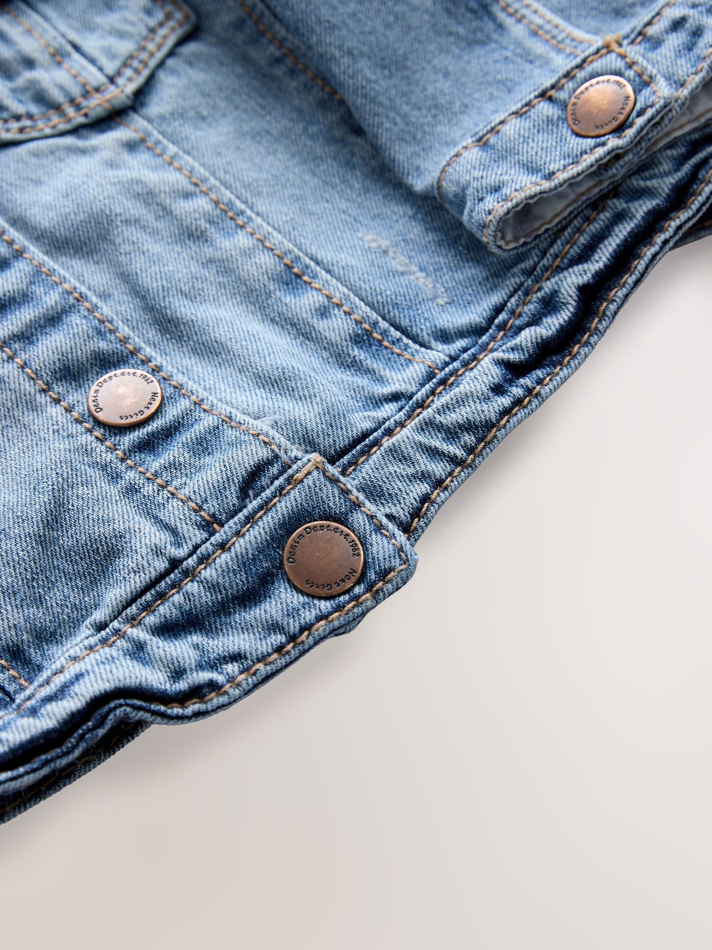 Mid Blue Denim Western 100% Cotton Jacket (3mths-7yrs)