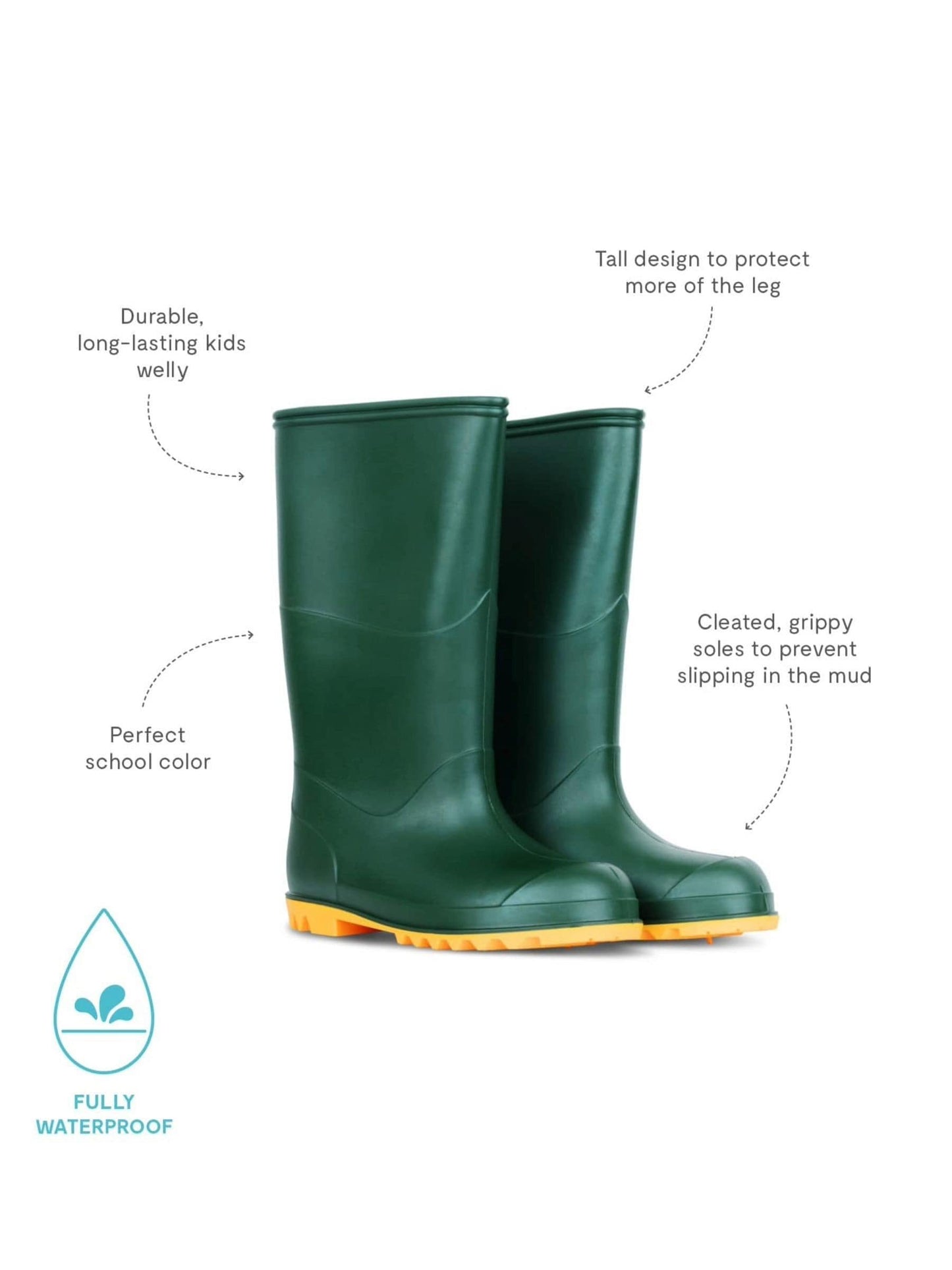 Muddy Puddles Yeşil Klasik Su Geçirmez Yağmur Çizmesi