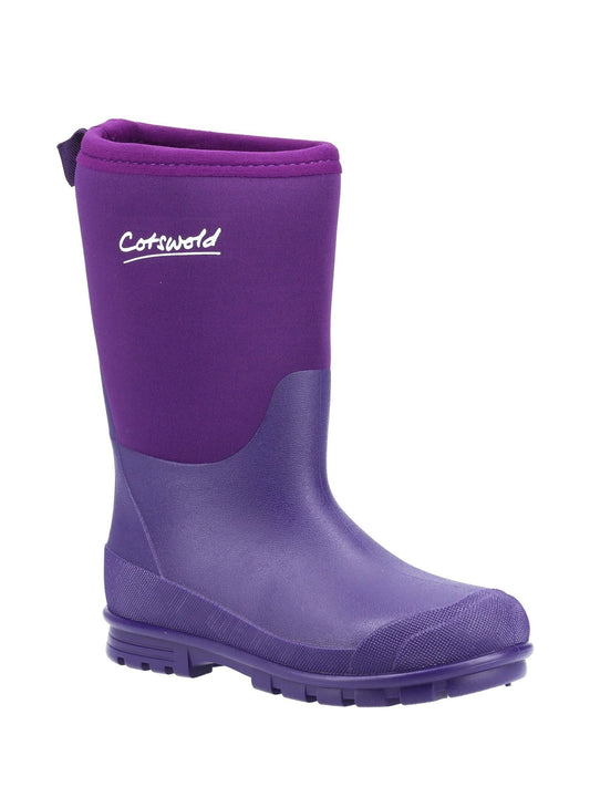 Cotswolds Childrens Blue Waterproof Hilly Neoprene Wellington Boots