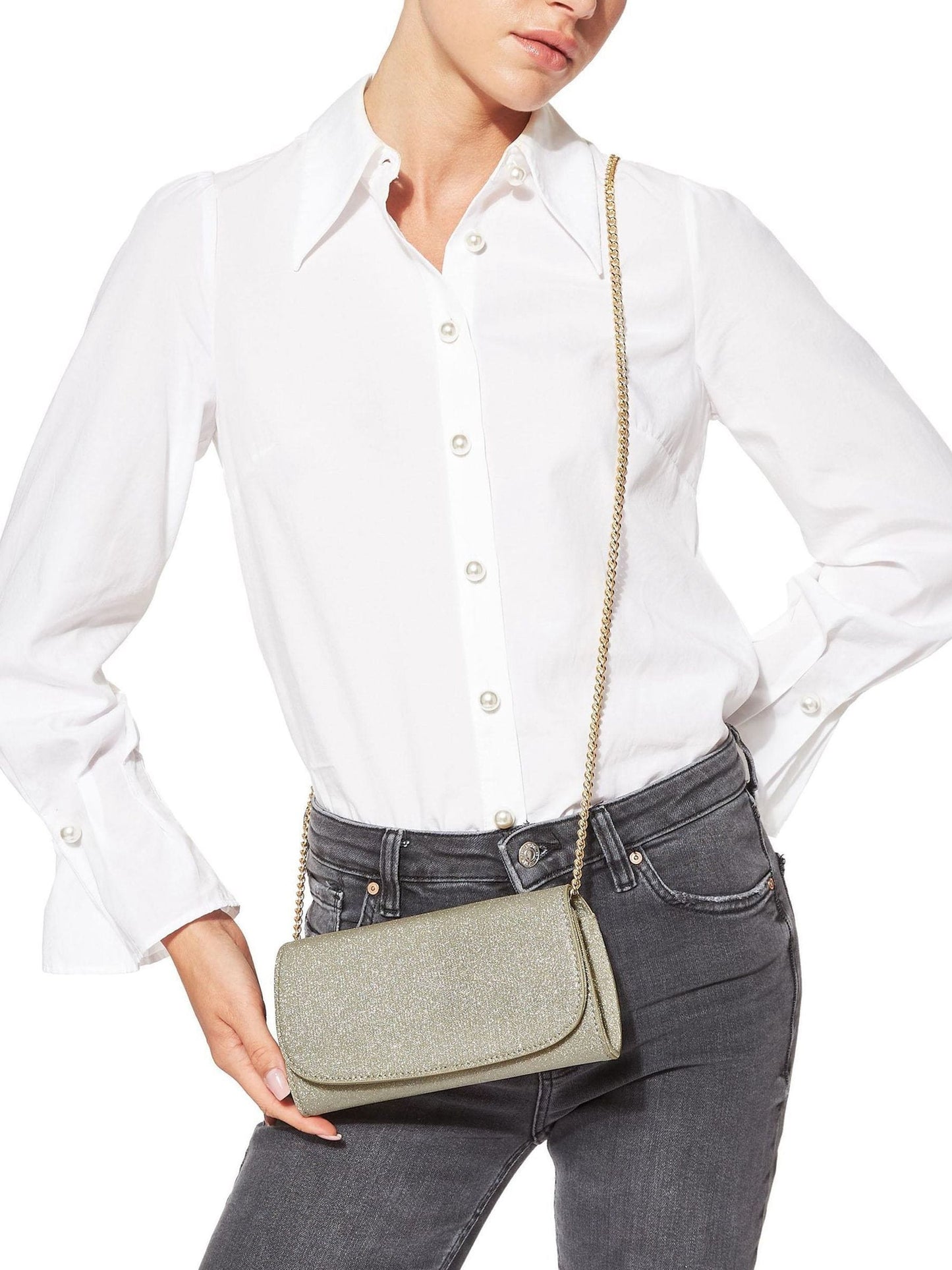 KG Kurt Geiger Carvela Blake Altın Renk Clutch Çanta