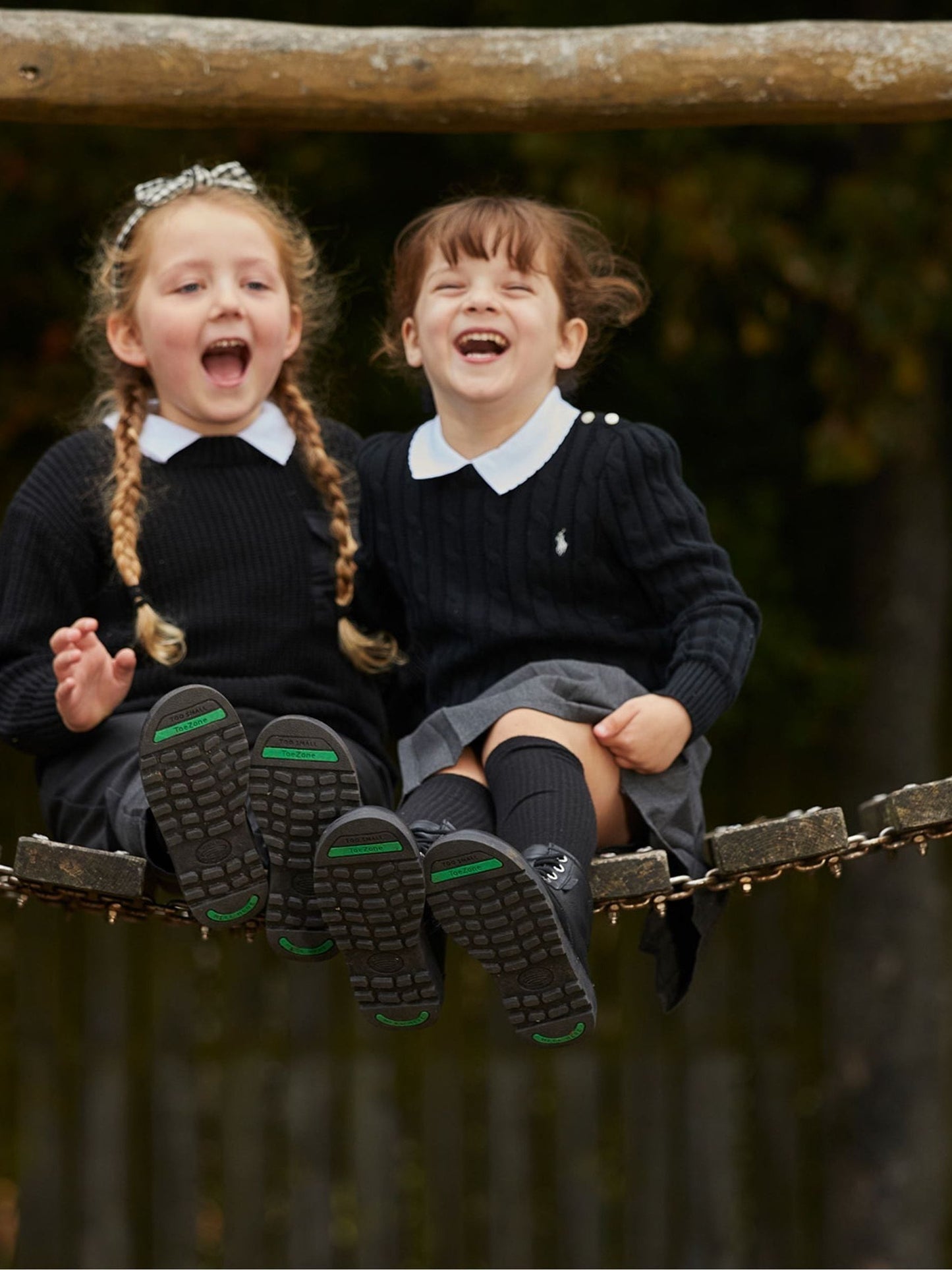 ToeZone Lily Girls Leather Gusset and Zip Ankle Black Boots