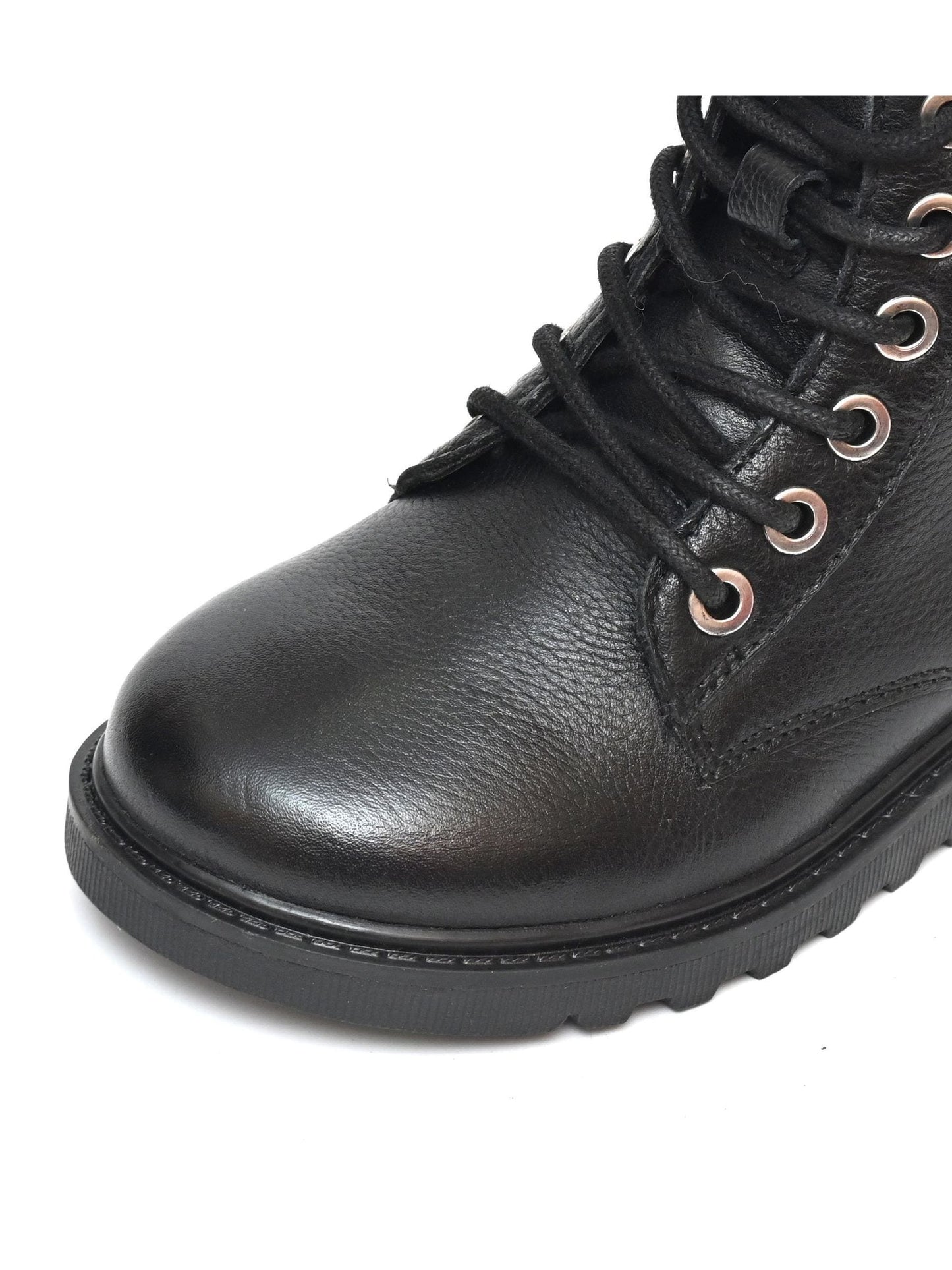 ToeZone Angel Girls Leather Ortholite Ankle Black Boots