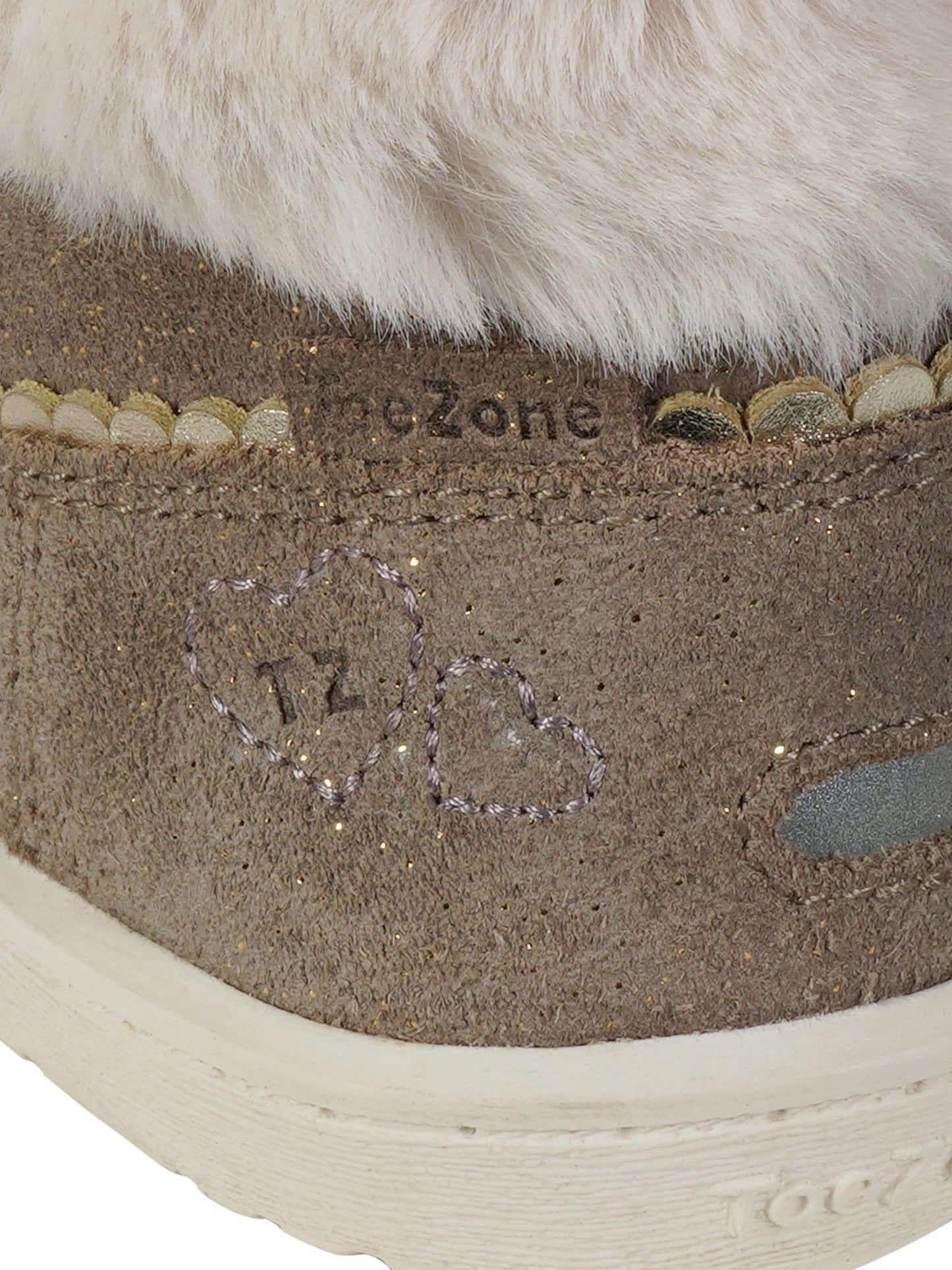 Toezone Girls Faith Suede Leather Faux Fur Zip Boots