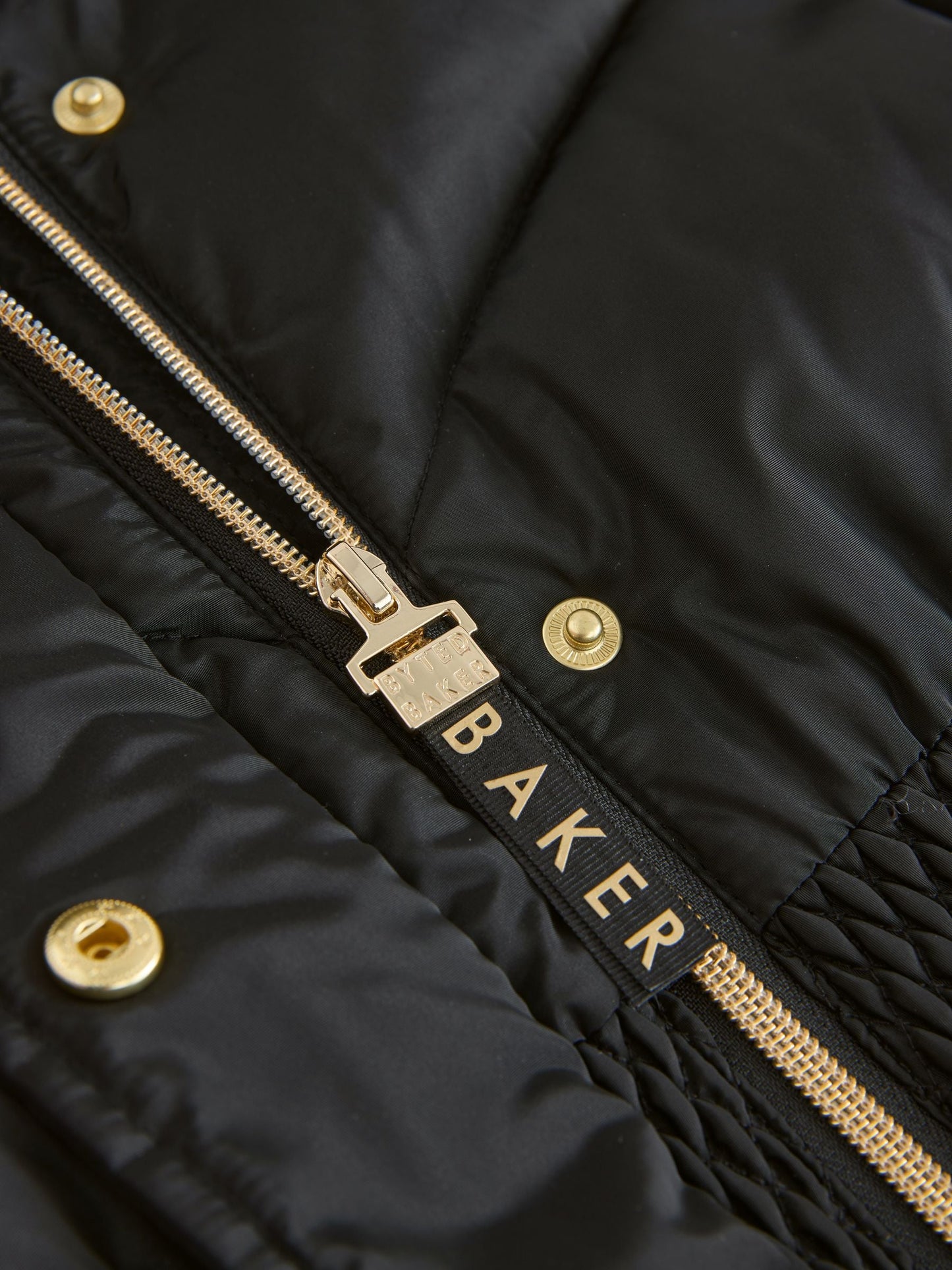 Baker by Ted Baker Suya Dayanıklı Etek Detaylı Dolgulu Siyah Mont