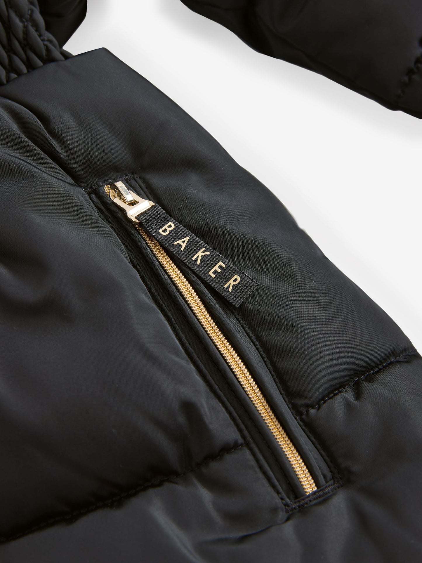 Baker by Ted Baker Suya Dayanıklı Etek Detaylı Dolgulu Siyah Mont