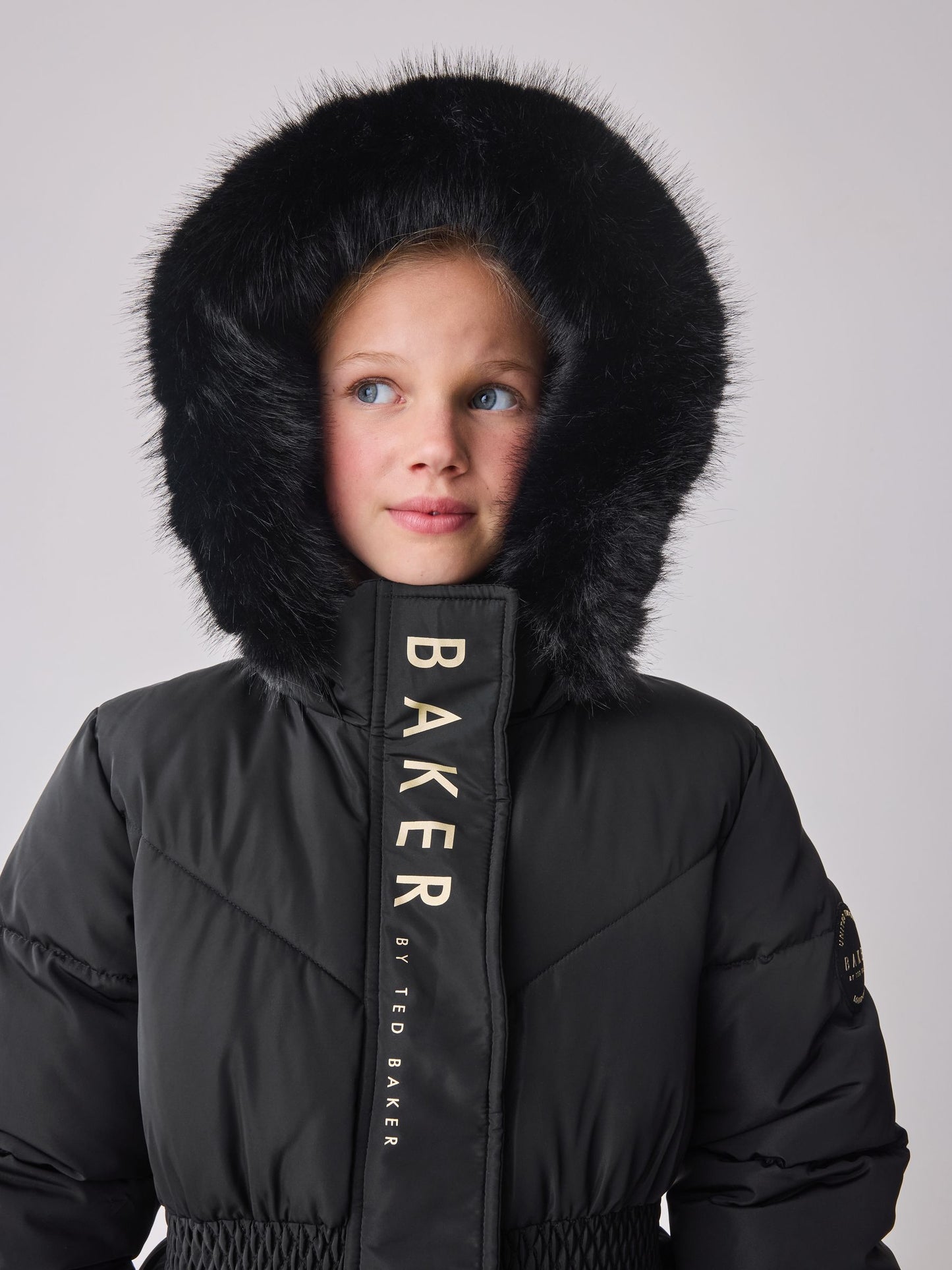 Baker by Ted Baker Suya Dayanıklı Etek Detaylı Dolgulu Siyah Mont