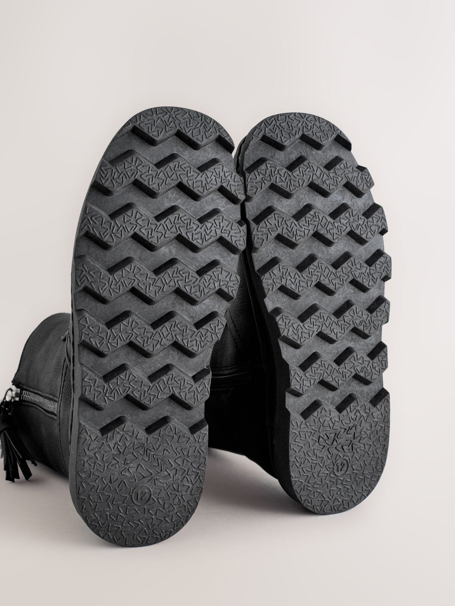 Black Faux Fur Lined Tassel Boots