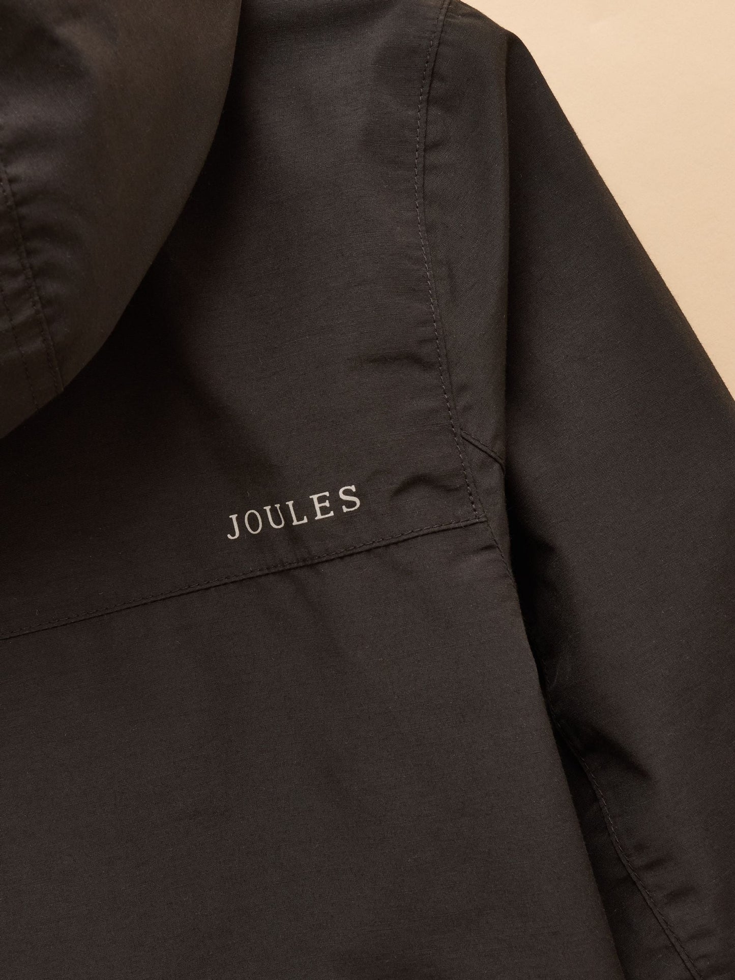 Joules Kids' Ayston Black Waterproof Fleece Lined Raincoat