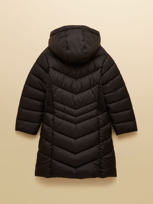 Joules Girls' Pembury Black Showerproof Padded Coat