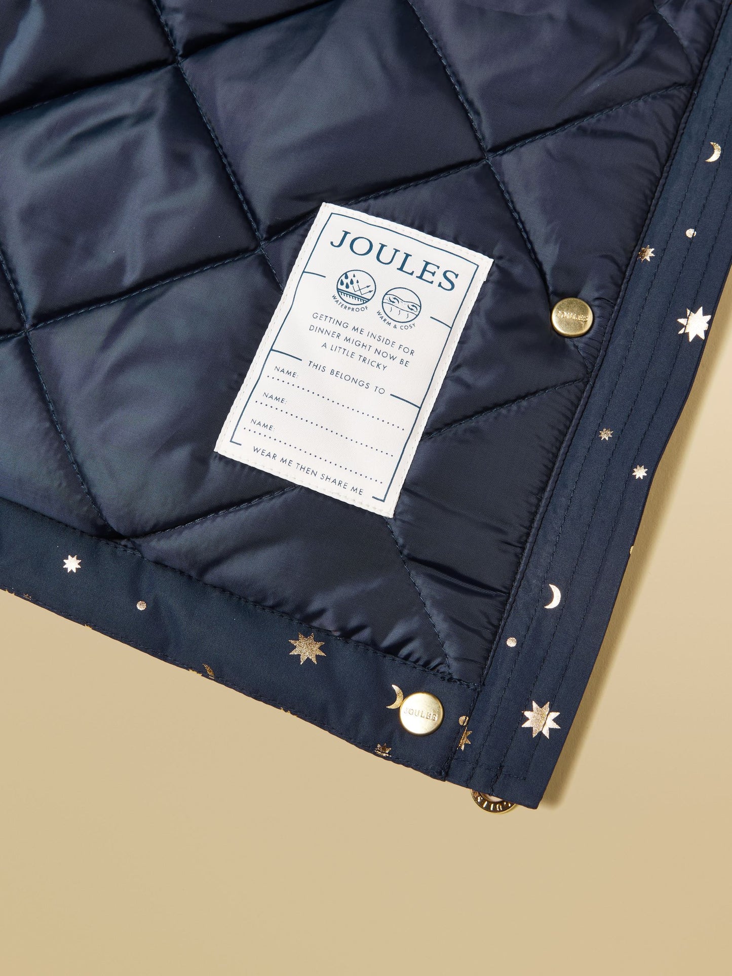 Joules Girls' Alix Navy Blue Waterproof Parka Coat