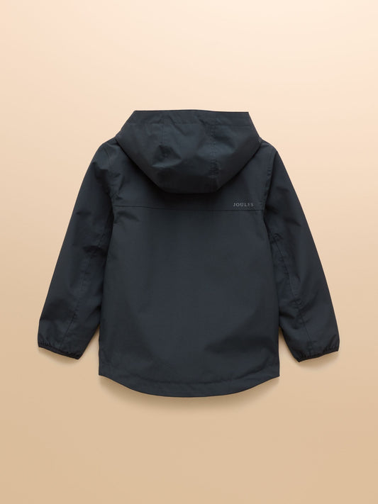 Joules Kids' Ayston Navy Waterproof Fleece Lined Raincoat