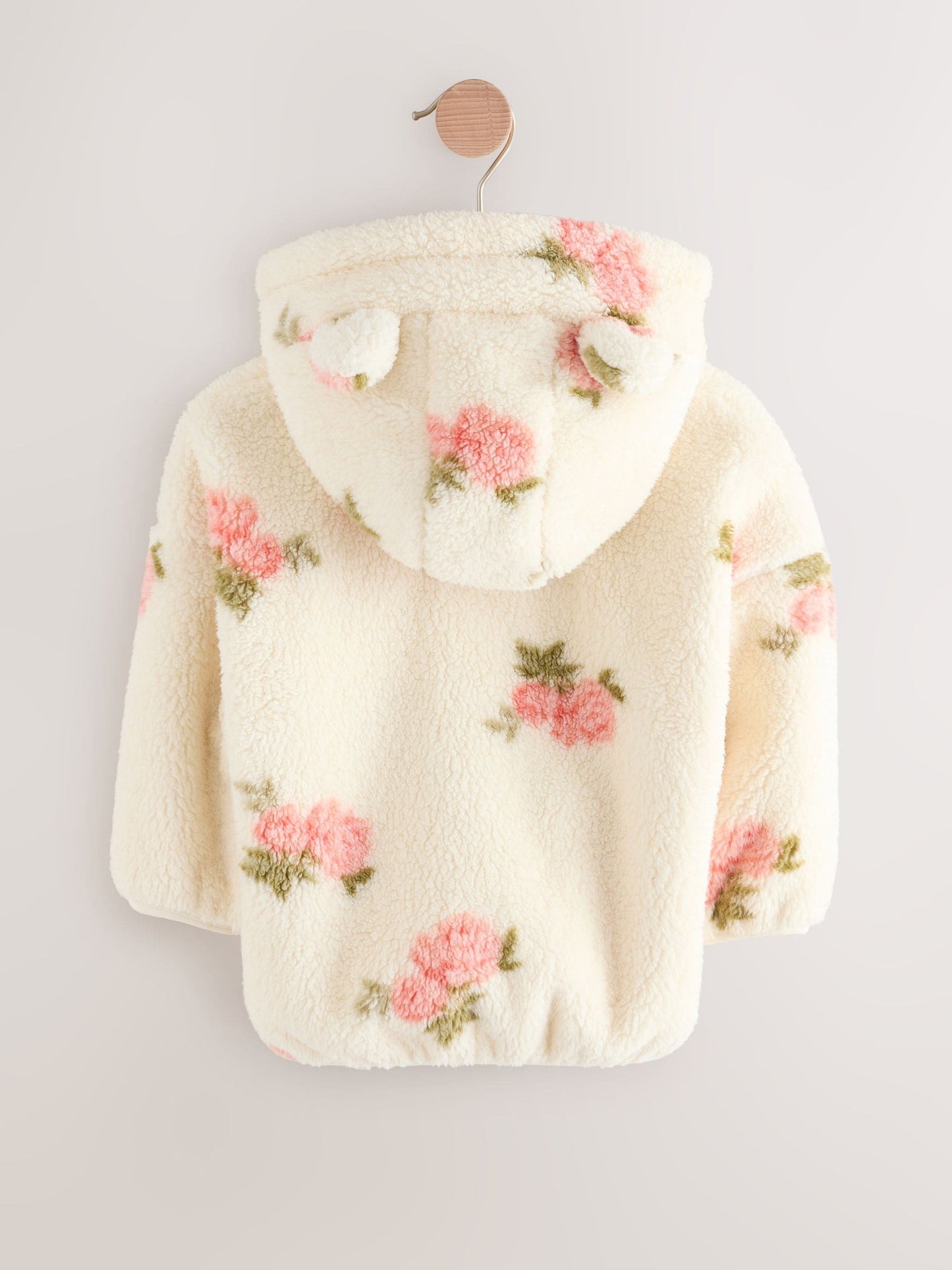 Krem Çiçek Desenli Fermuarlı Polar (3 Ay – 7 Yaş)