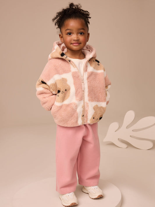 Kahverengi Ayıcık Desenli Fermuarlı Polar (3 Ay – 7 Yaş)