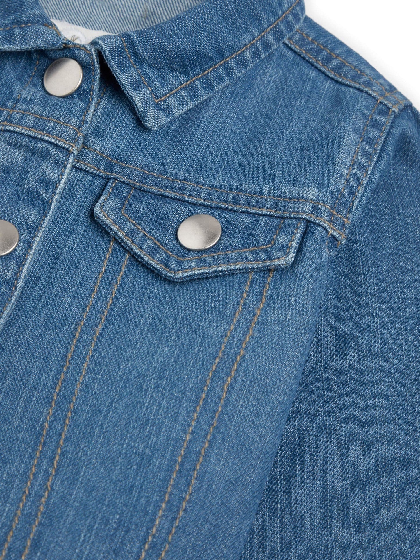 Personalised Blue Embroidered Plant Denim 100% Cotton Jacket by Dollymix