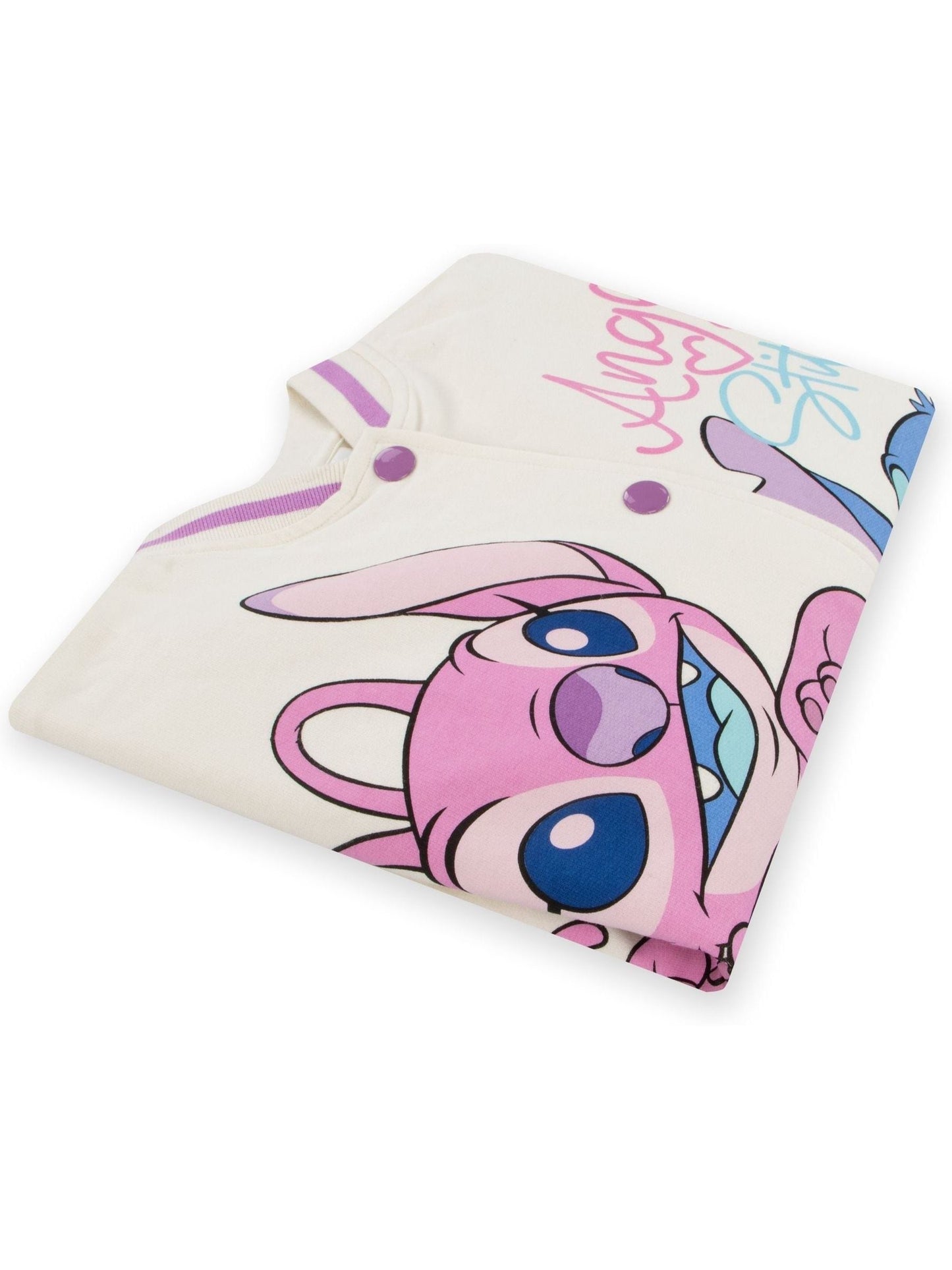 Character Pink 100% Cotton Disney Lilo And Stitch Varsity Jacket