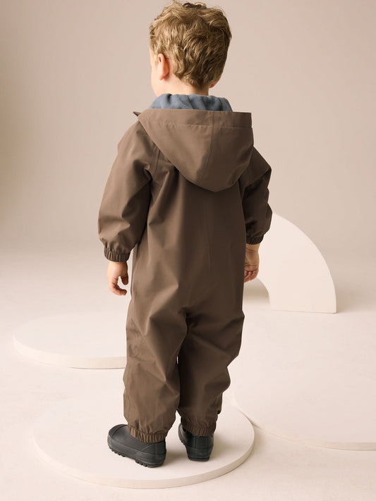 Kahverengi Su Geçirmez Polar Astarlı Yağmur Tulum (3 Ay – 7 Yaş)