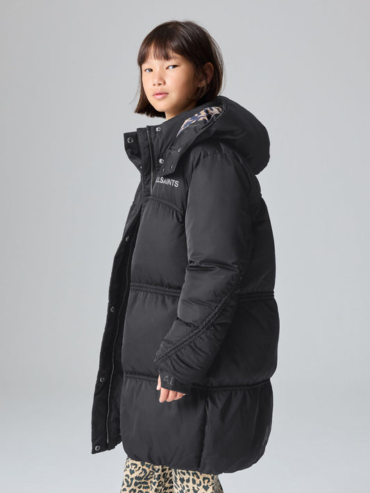 smALLSAINTS Black Ruched Longline Padded Coat