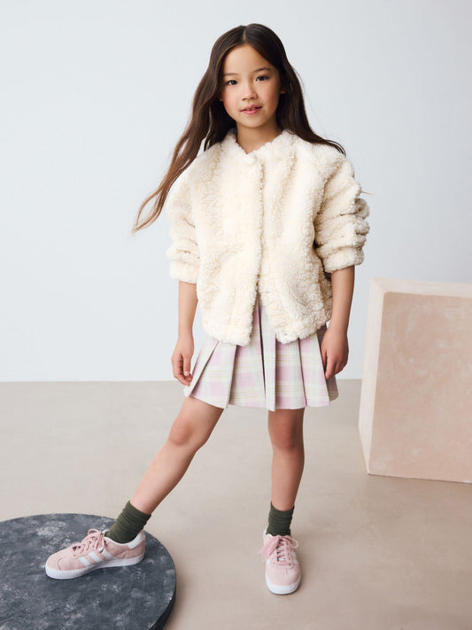 Cream Sunflower Borg Jacket (3-16yrs)