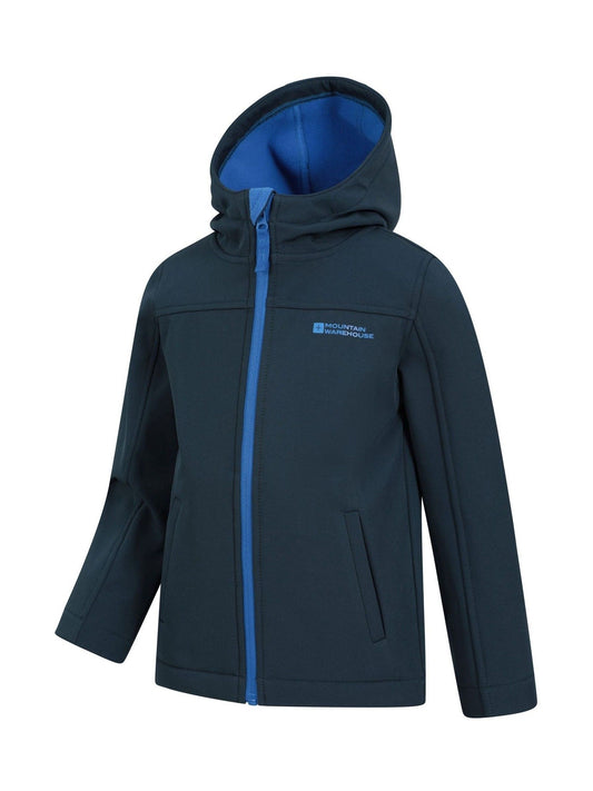 Mountain Warehouse Light Blue Exodus Kids Water Resistant Softshell Jacket