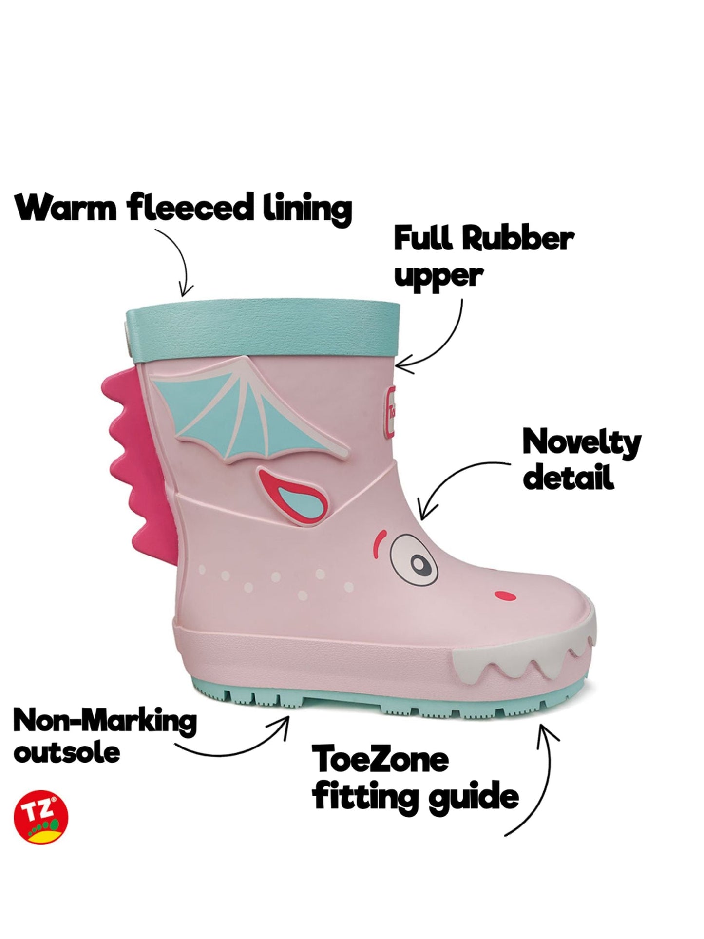 Toezone Kids Rain Boots Wellies