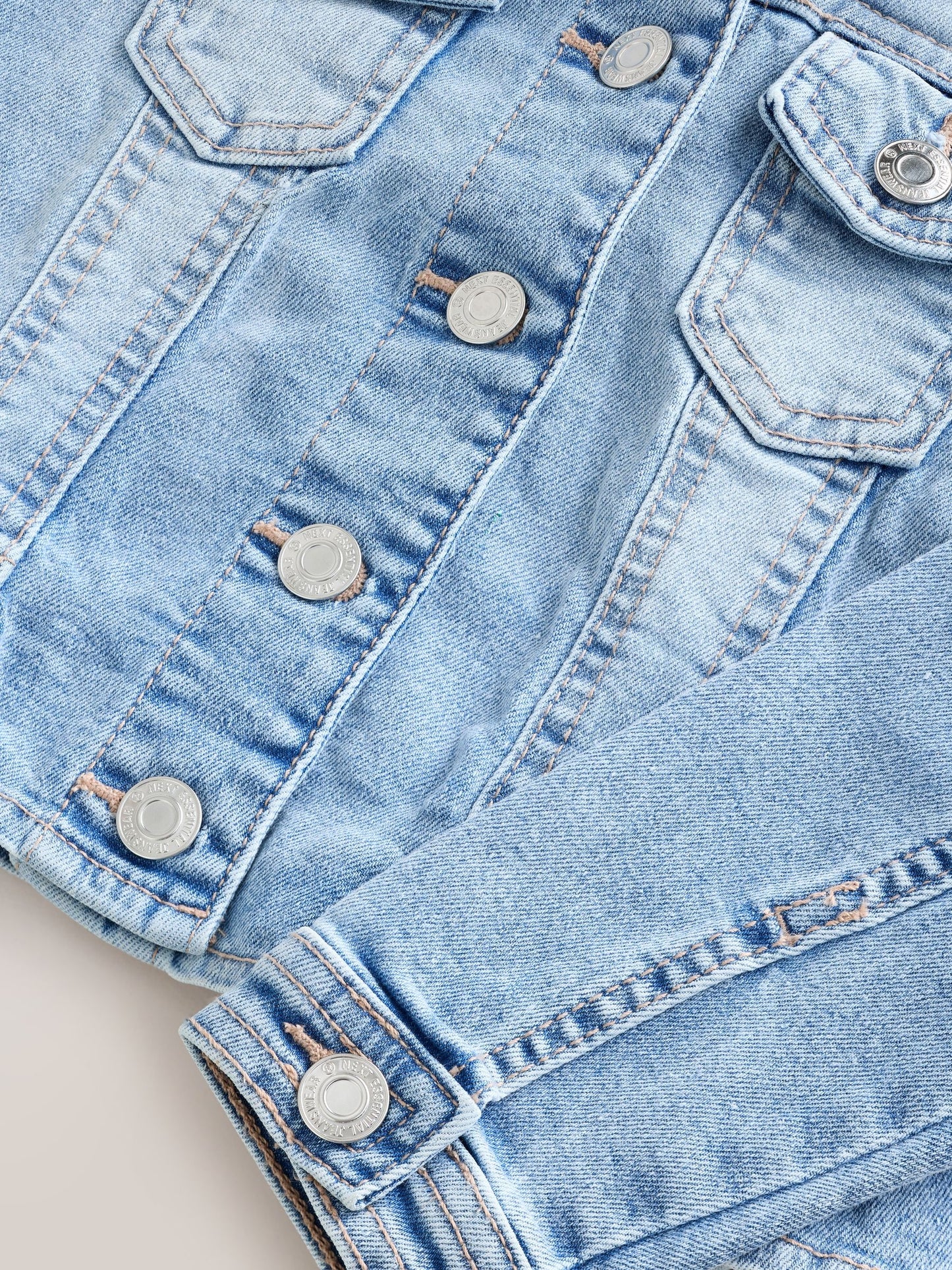 Mid Blue Frill Shoulder Denim Jacket (3-16yrs)