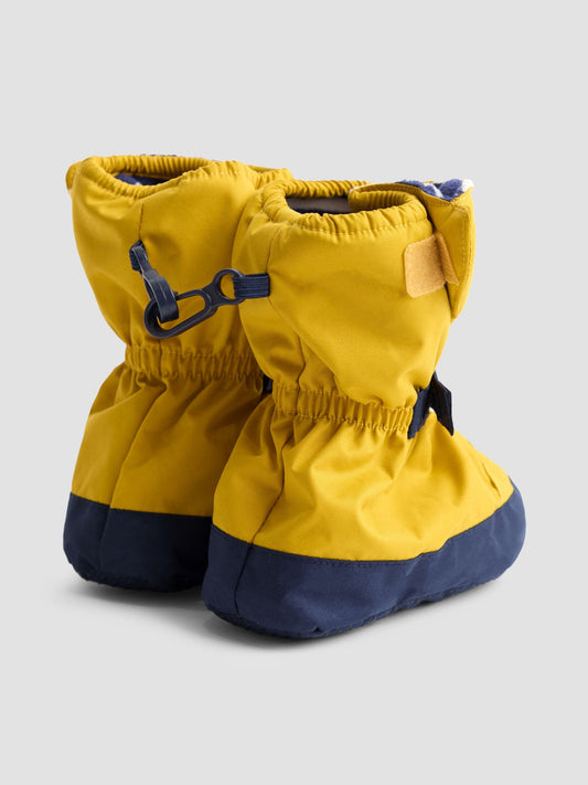 JoJo Maman Bébé Mustard Yellow Waterproof Fleece Lined Baby Booties