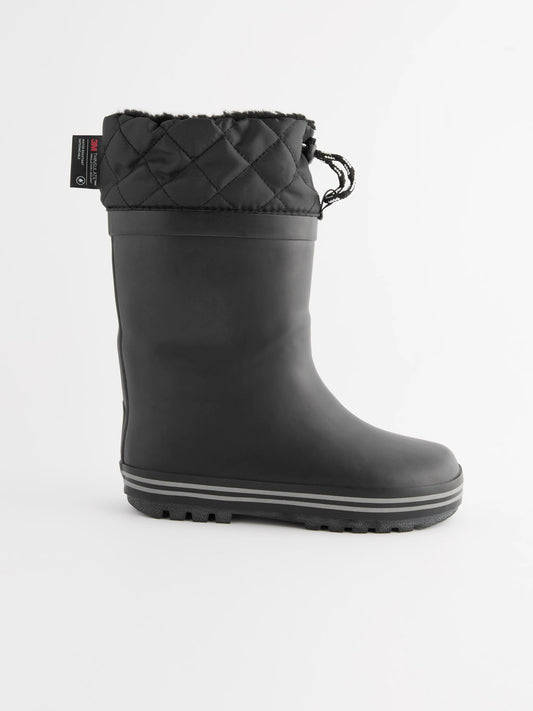 Mono Black Warm Lined Cuff Wellies