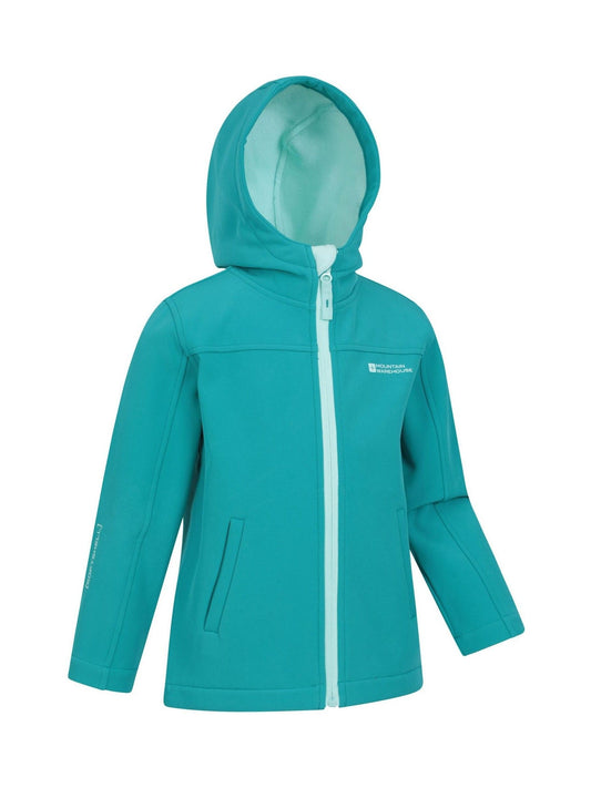 Mountain Warehouse Mid Blue Exodus Kids Water Resistant Softshell Jacket