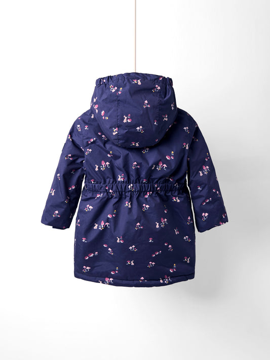 JoJo Maman Bébé Navy Ditsy Lined Parka
