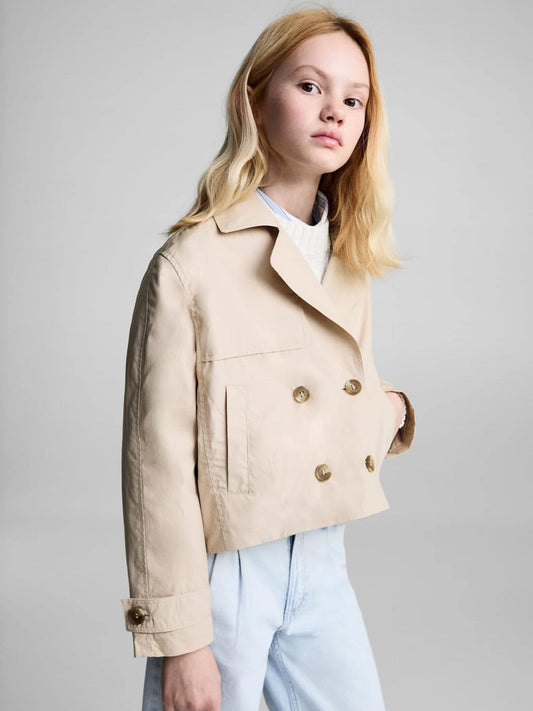 Mango Cream Double-Breasted Jacket With Lapels