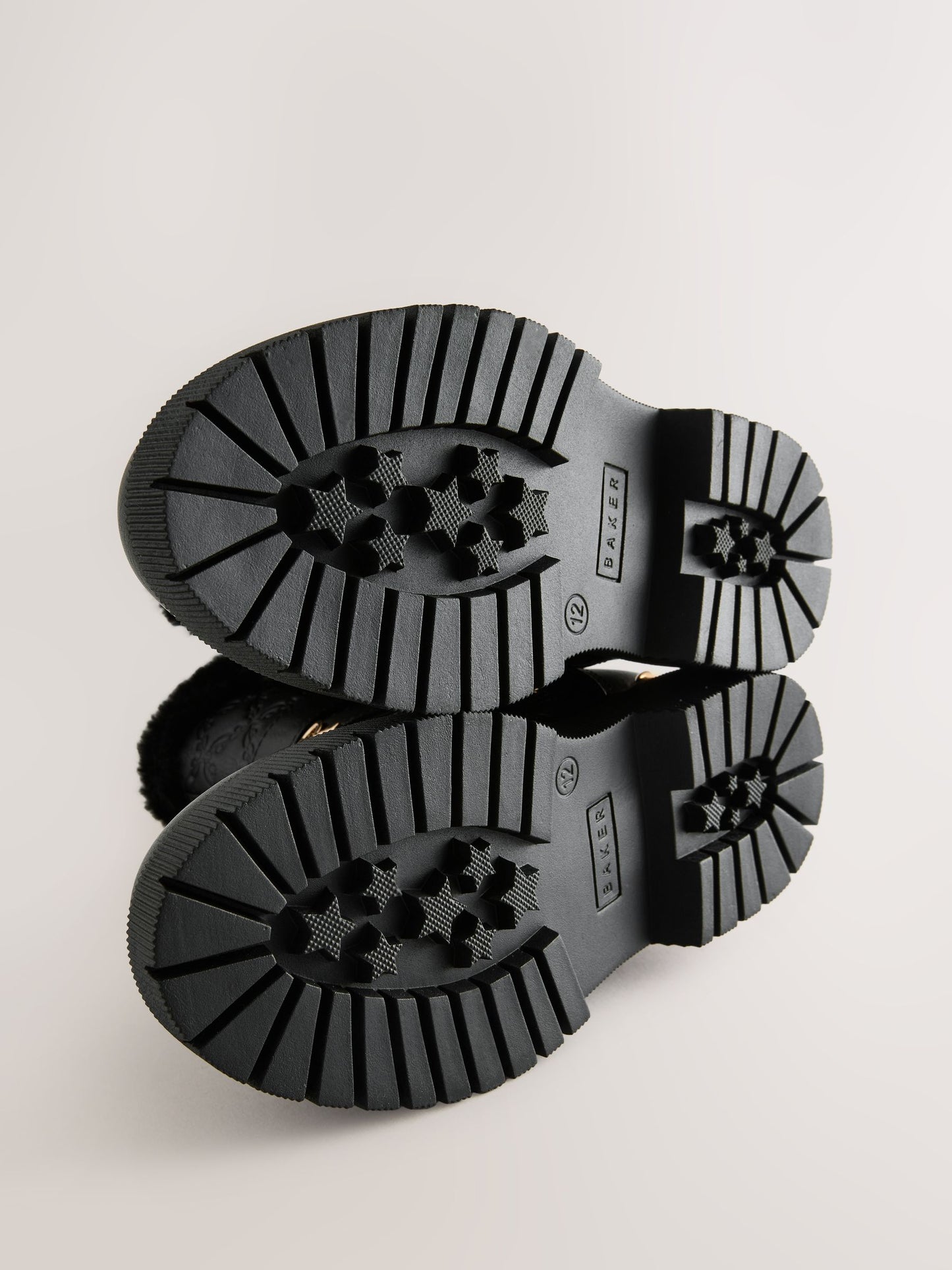 Baker by Ted Baker Girls Buckled Faux Fur Trim Chunky Boots