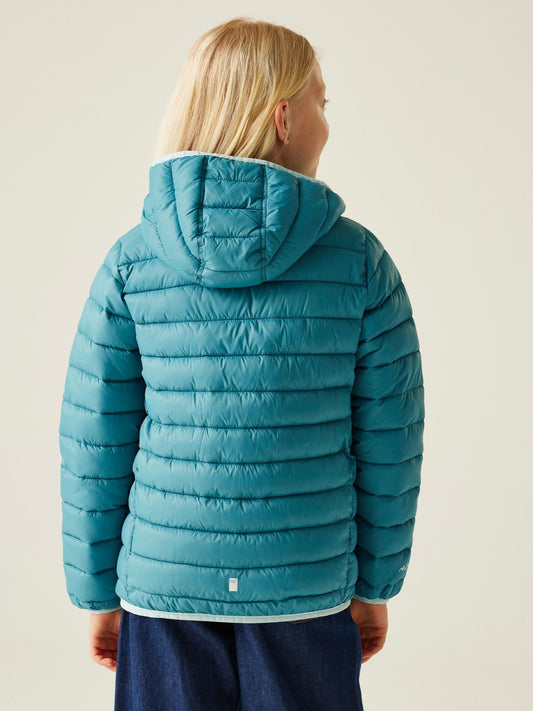 Regatta Teal Blue Junior Hooded Marizion Midweight Water Repellent Jacket