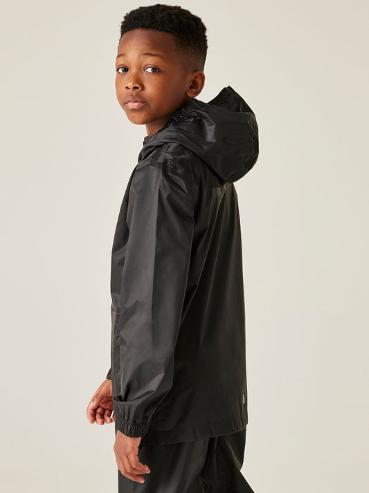 Regatta Black Kids Waterproof Pack It Jacket III