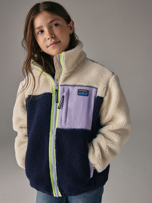 Superdry Purple Borg Zip Through Jacket