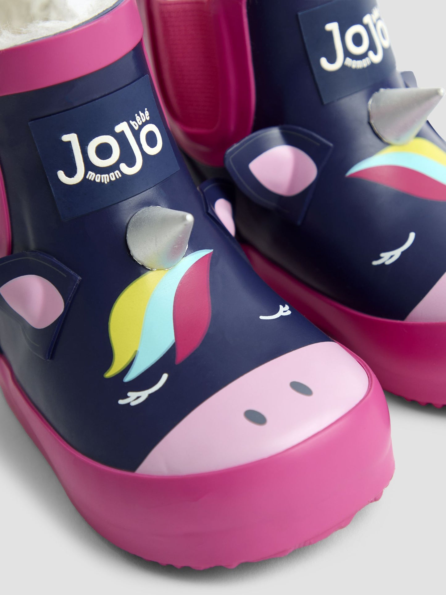 JoJo Maman Bébé Lacivert/Pembe Kısa Unicorn Yağmur Çizmesi