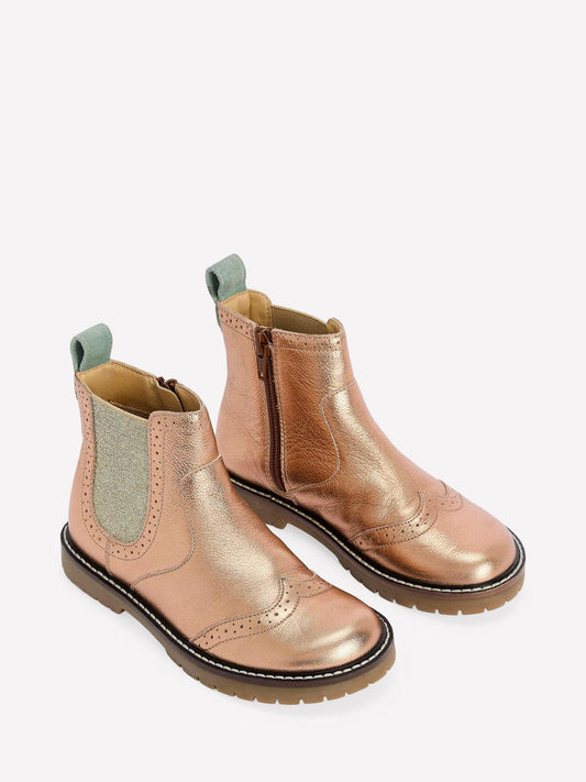 Boden Metallic Leather Chelsea Boots