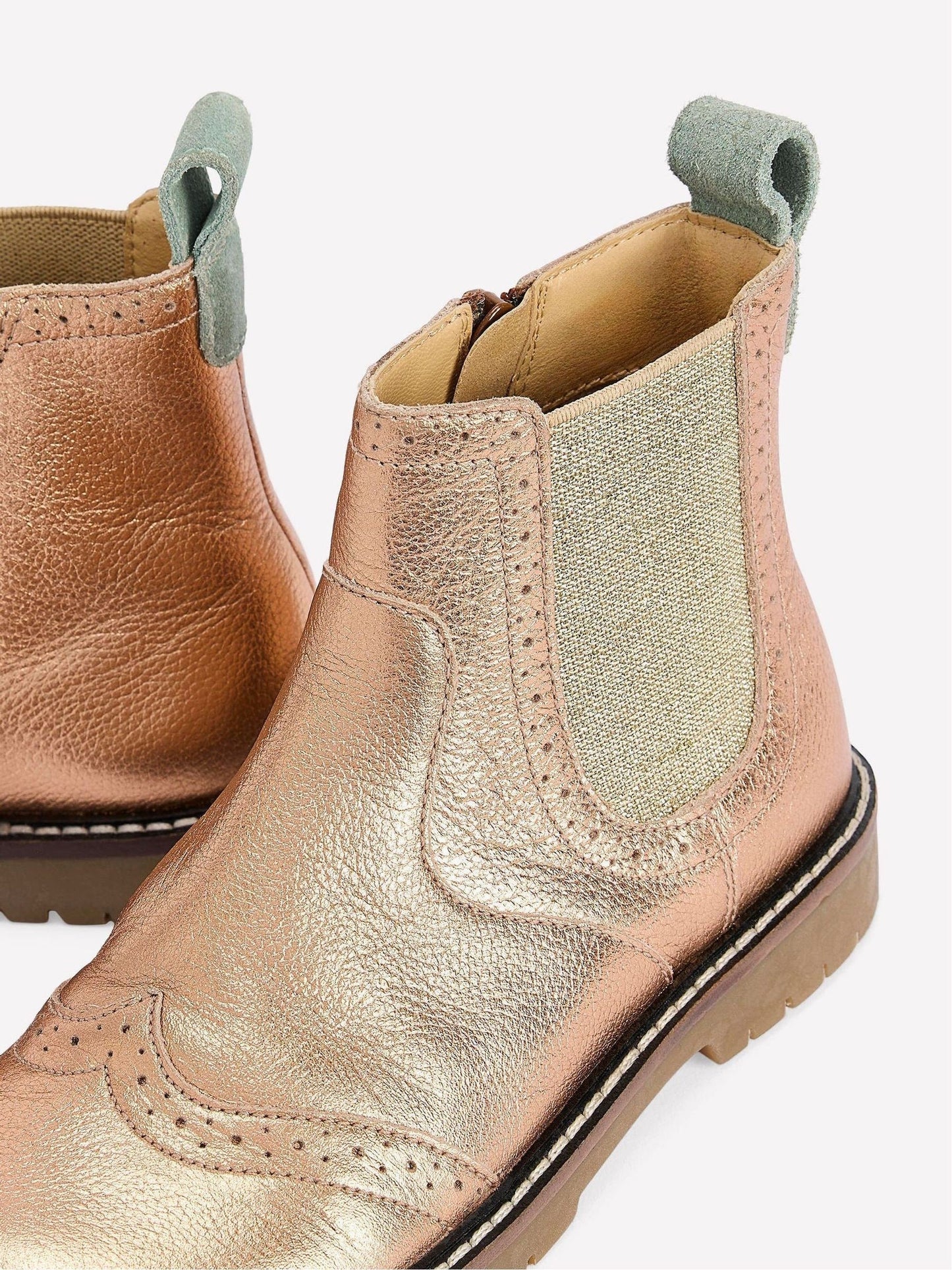 Boden Metallic Leather Chelsea Boots