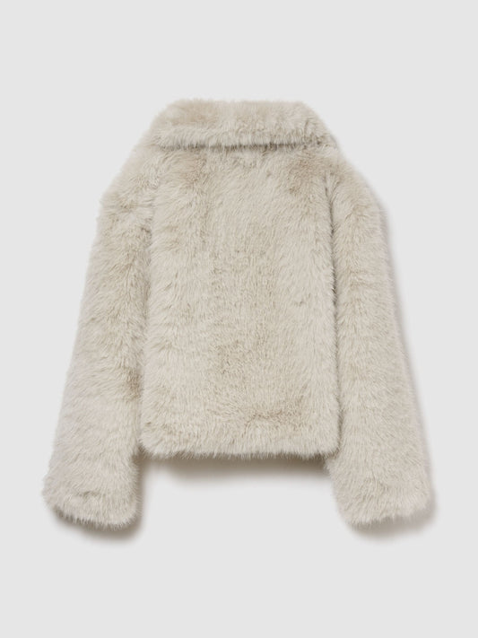 Gap Cream Faux Fur Crop Coat (4-13yrs)