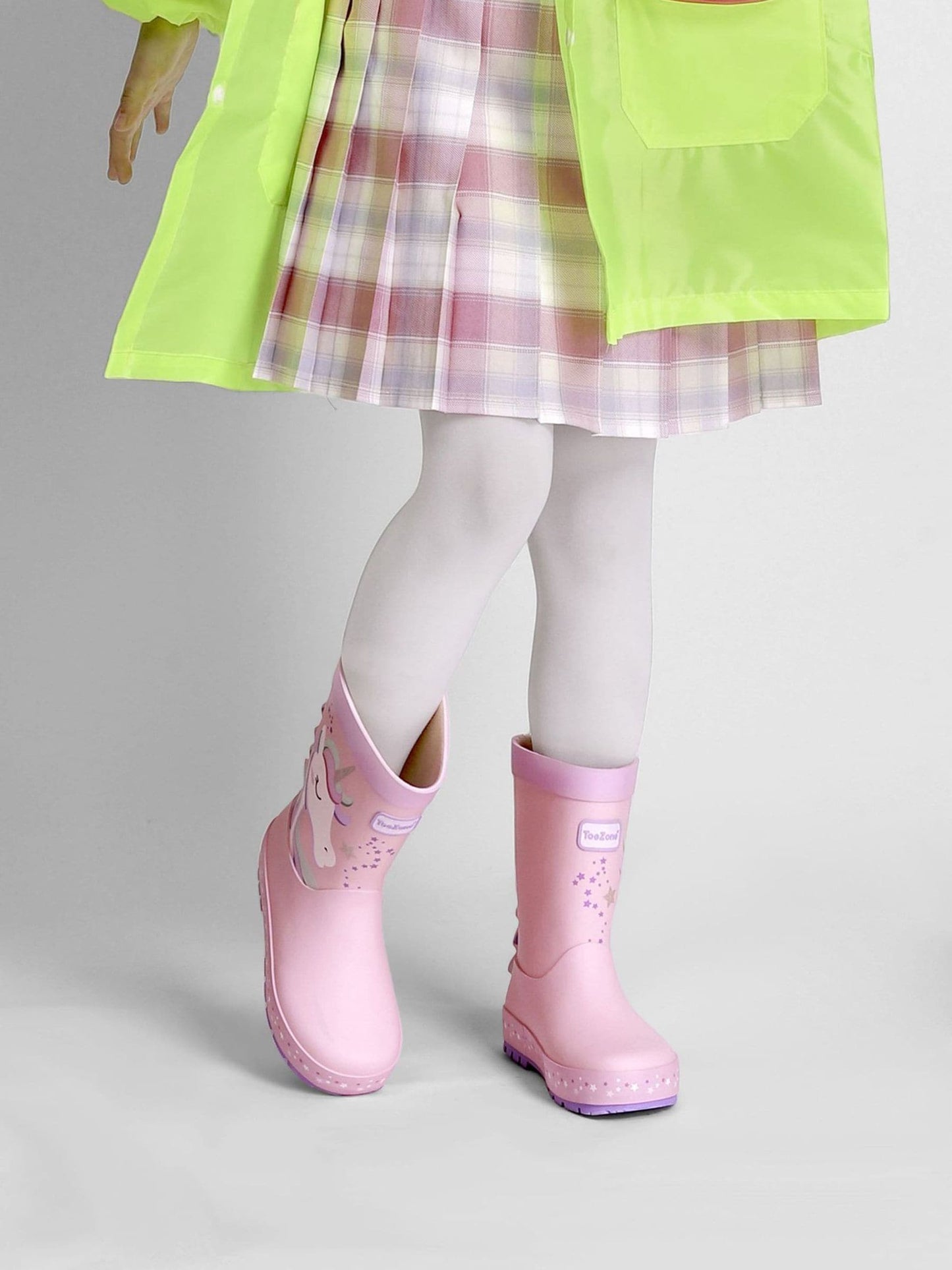 ToeZone Girls Pink Unicorn Waterproof Wellies
