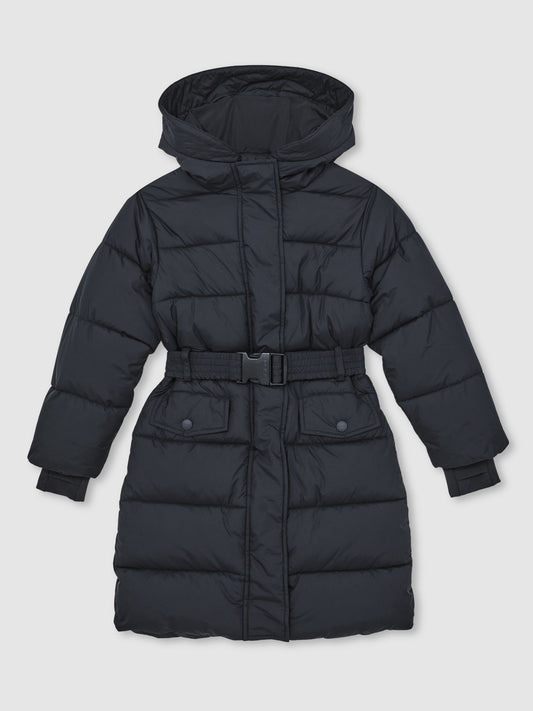 Reiss Navy Alys 9-13 yrs Longline Hooded Puffer Coat
