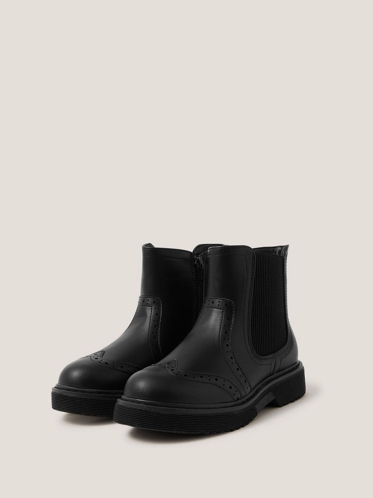 Monsoon Black Brogue Chelsea Boots