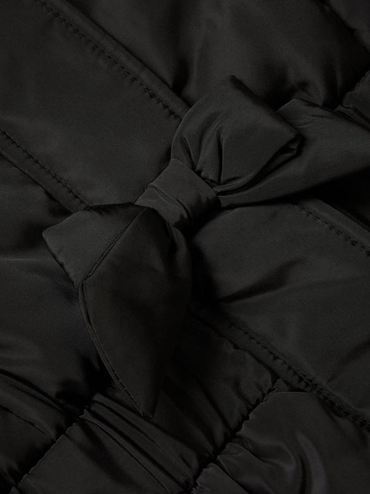 Monsoon Black Frill Bow Hooded Coat