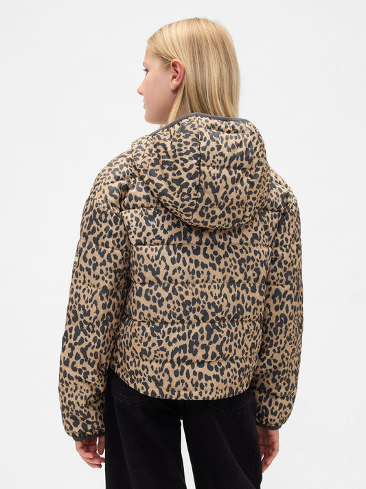 Gap Brown Leopard Print ColdControl Puffer Jacket (4-13yrs)