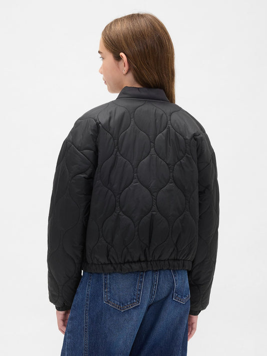 Gap Black Oversized Quilted Lightweight Puffer Jacket (4-13yrs) (4-13yrs)