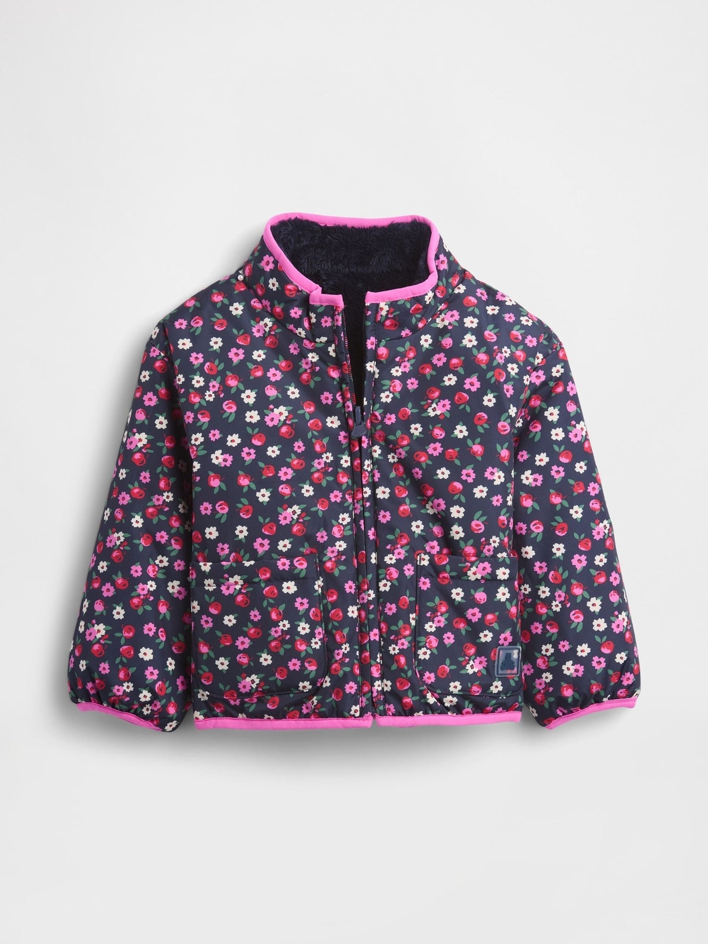 Gap Navy Blue Lightweight Sherpa Reversible Jacket