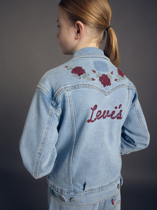 Levi's® Blue Oversized Western Embroidered Denim Jacket