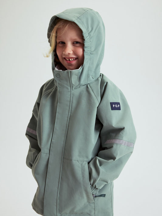 Polarn O. Pyret Green Waterproof Shell Coat