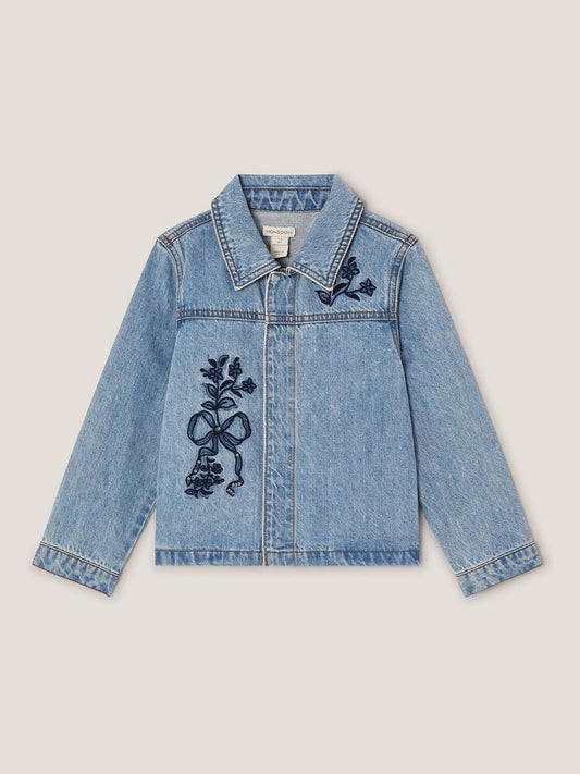 Monsoon Blue Bow Embroidered Denim Jacket