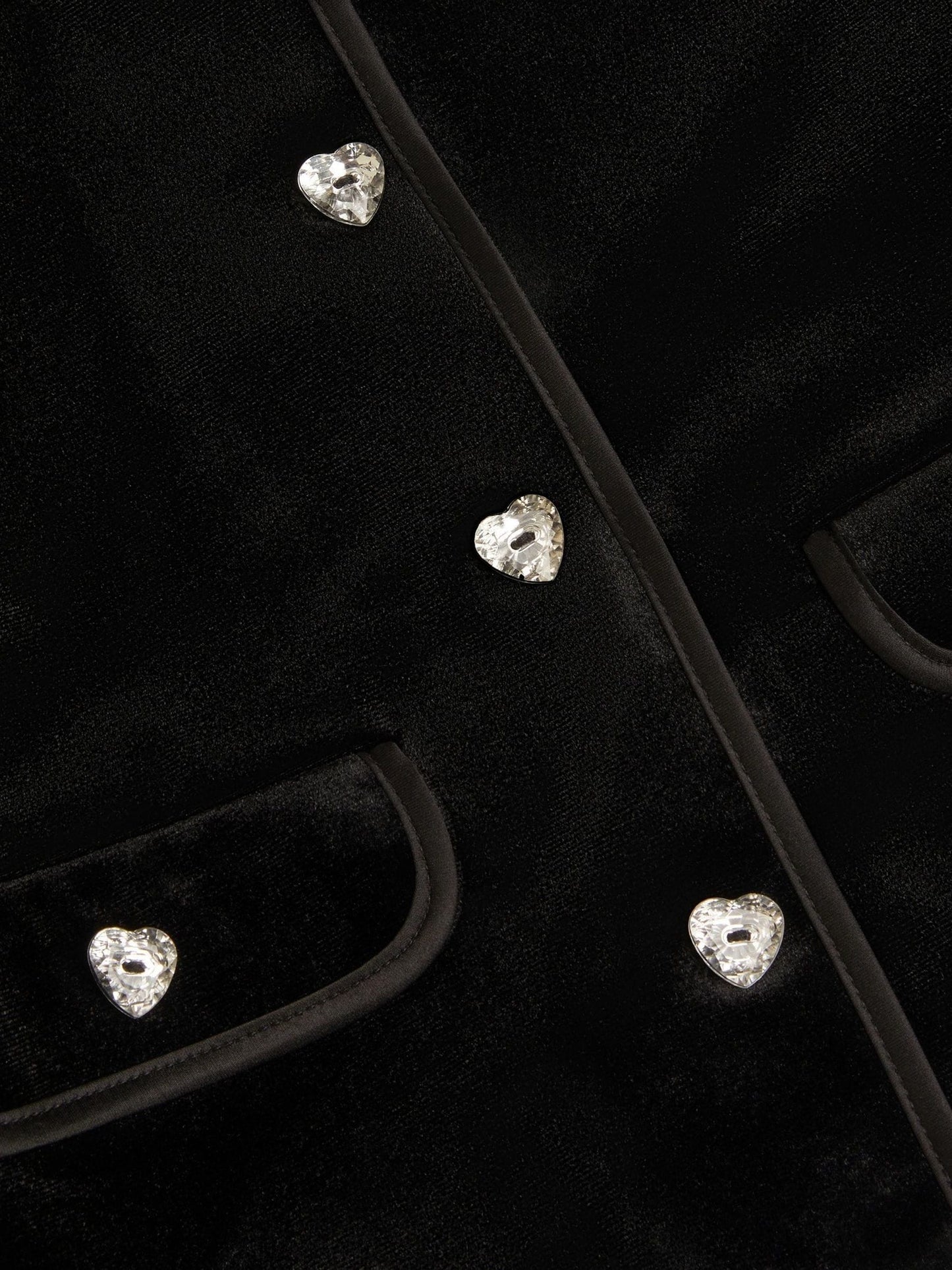 Monsoon Black Heart Button Velvet Jacket